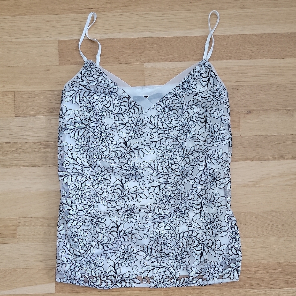 WHBM Black and White Camisole